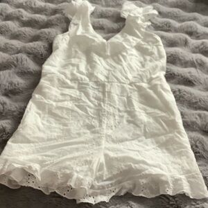 SHEIN White Lace Trim Romper